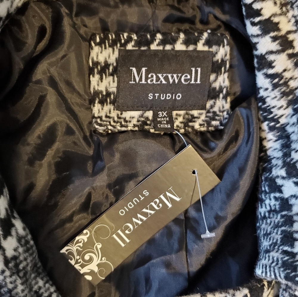 MAXWELL ◇ FAUX WOOL PLAID PEACOAT ◇ NWT - Picture 7 of 8